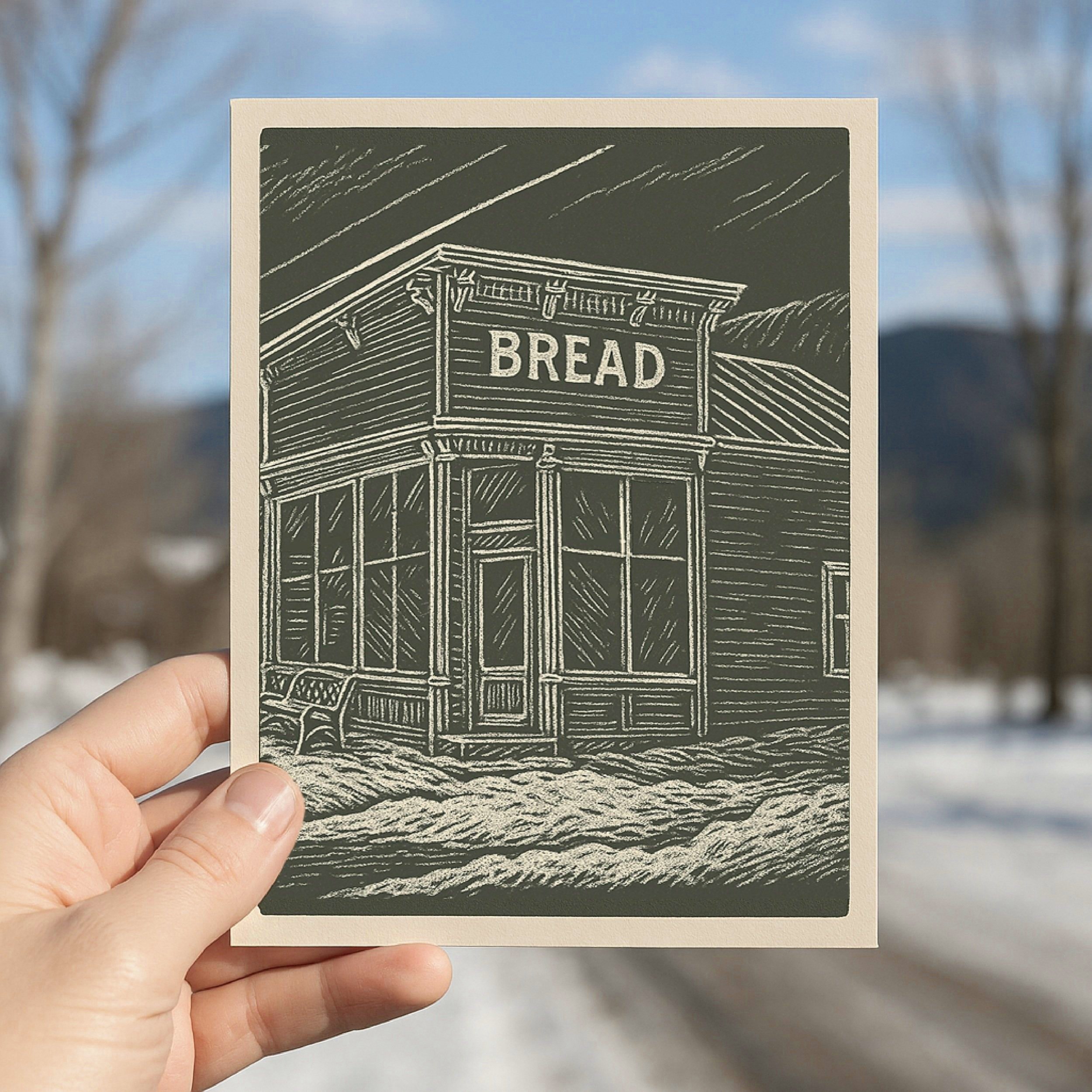 Bread Restaurant Illustration Postcard